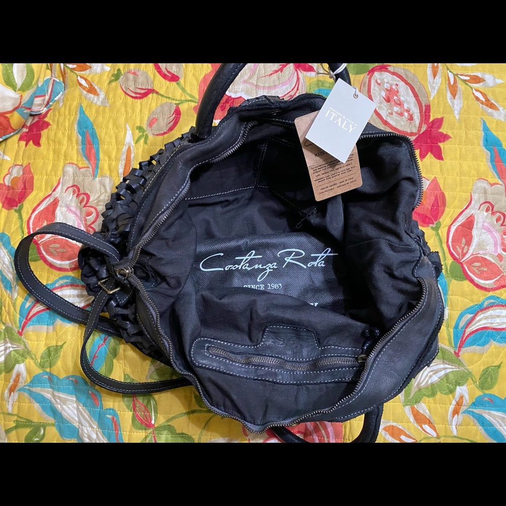Costanza Rota Made In Italy Leather Satchel New - Picture 3 of 7